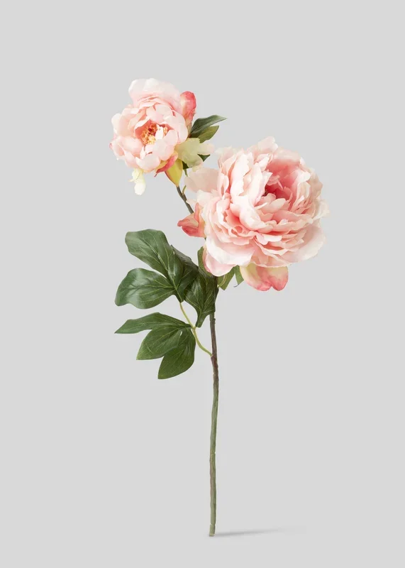 Pink Artificial Blooming Peony with Bud – 19.5″
