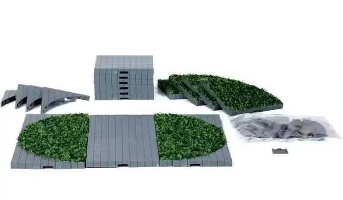 PLAZA SYSTEM (GREY, ROUND GRASS) – 24 PCS
