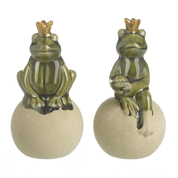 Porcelain Frog King on Orb Ornament