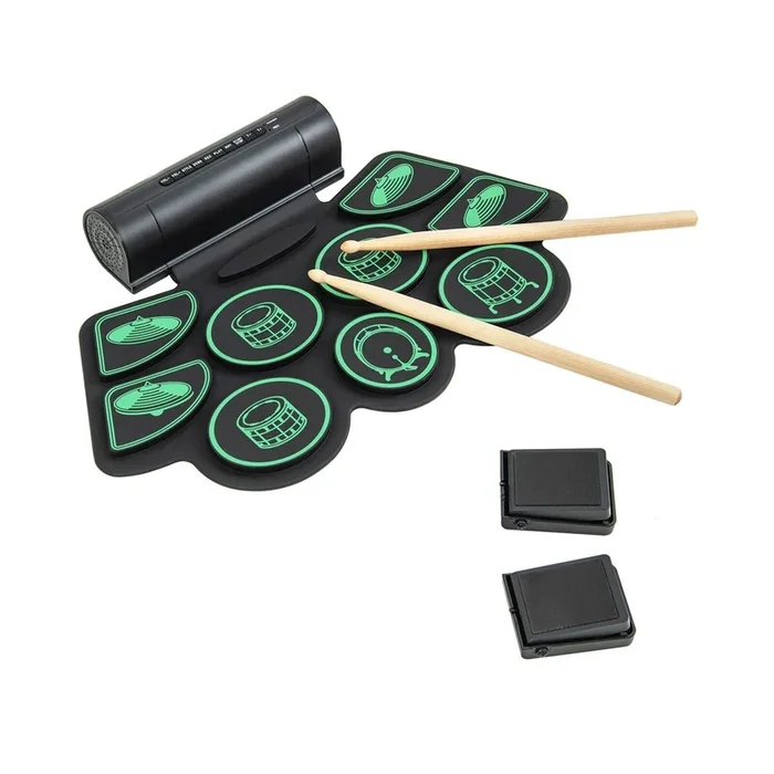 Portable 9 Pads Electric Drum Set with USB and MP3 Port-