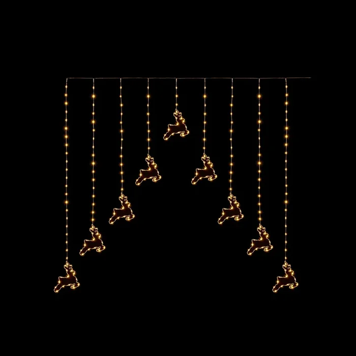 Premier Flexible Reindeer Curtain with 276 Warm White LEDs 1.2×1.2m