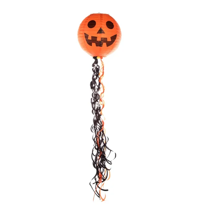 Premier Halloween Light Up Pumpkin Paper Lantern with Tassel – 50cm