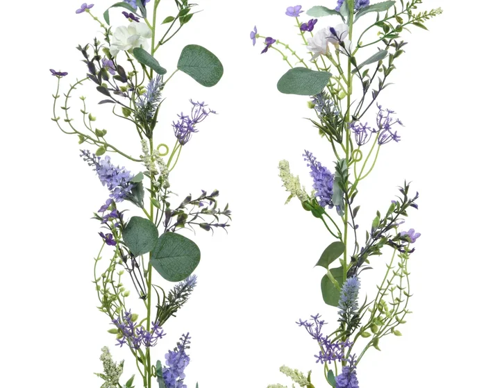 Purple Lavender & Foliage Floral Garland -180cm