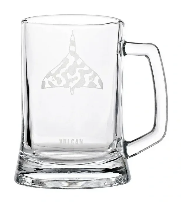 RAF Etched Glass Tankard – Vulcan