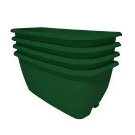 Rainwater Terrace 4 Pack Planter Kit – Dark Green (4 Planters & 4 Capillary Mats)