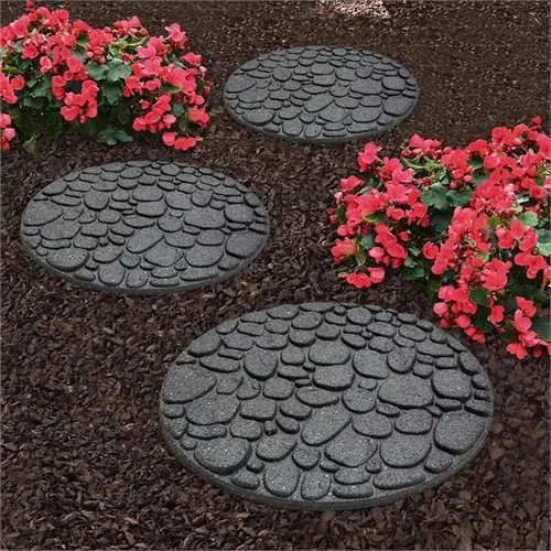 Recycled Rubber River Rock Stepping Stone