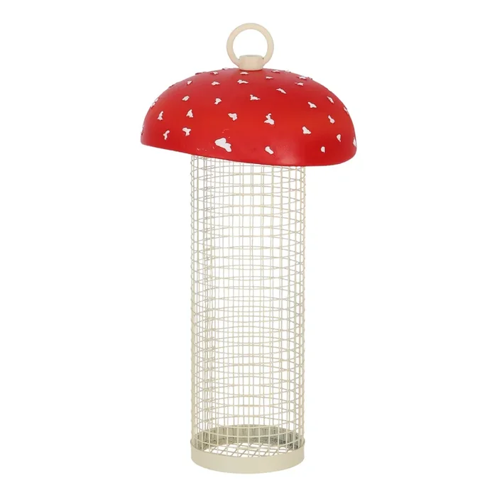 Red & White Toadstool Agaric Peanut Bird Feeder