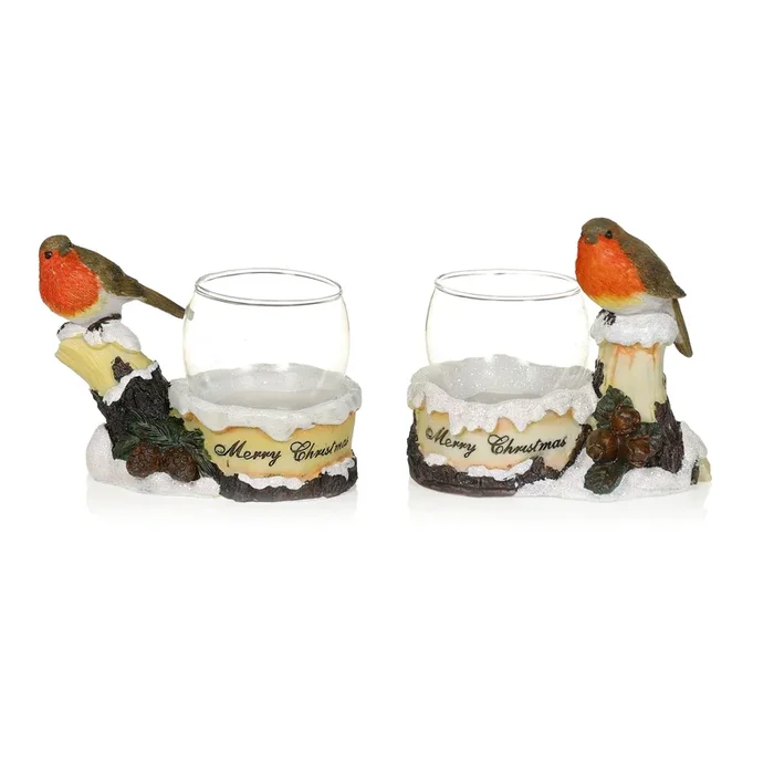 Robin Tea Light Holder 13cm