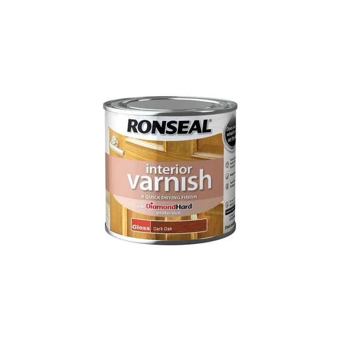 Ronseal Interior Varnish Quick Dry Gloss Dark Oak 250ml