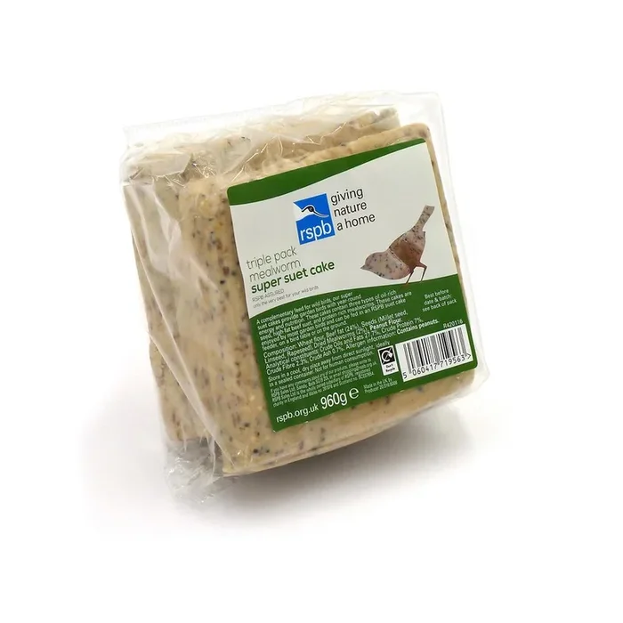 RSPB Super Suet Mealworm Cake 3pk 960g