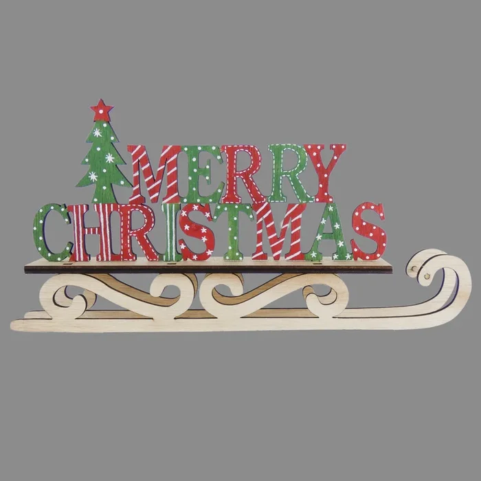 Rustic Merry Christmas Sleigh – 30cm
