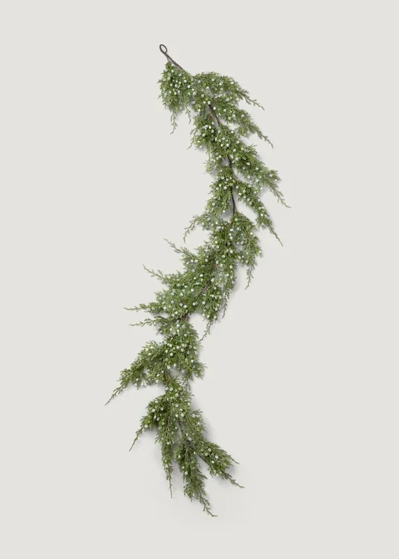 SALE – Deluxe Artificial Oregon Juniper Berry Garland – 48″