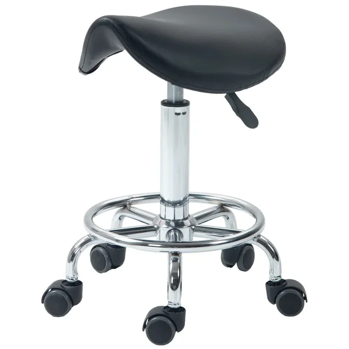 Salon Saddle Stool with Wheels – Ergonomic Rolling Chair for Massage, Spa, Tattoo, Beauty & Hairdressing – Comfort Seating for Professionals