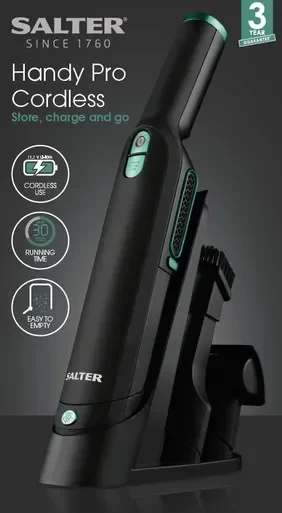 Salter Handy Pro Hand Vacuum Black & Green