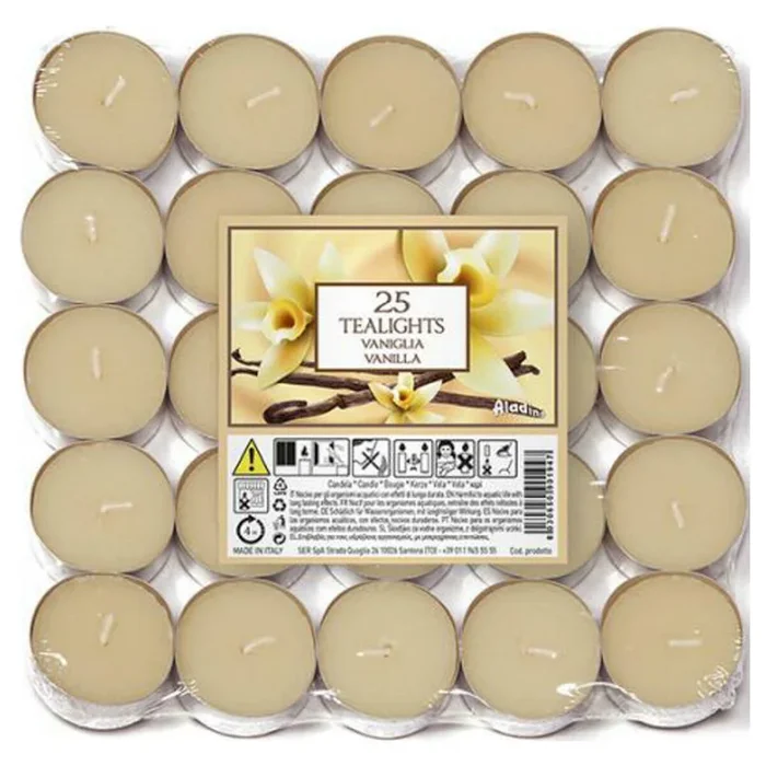 Scented Tea Lights Candles Pack of 25 – Vanilla