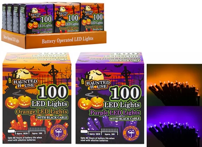 Set of 100 Halloween Spooky LED String Lights
