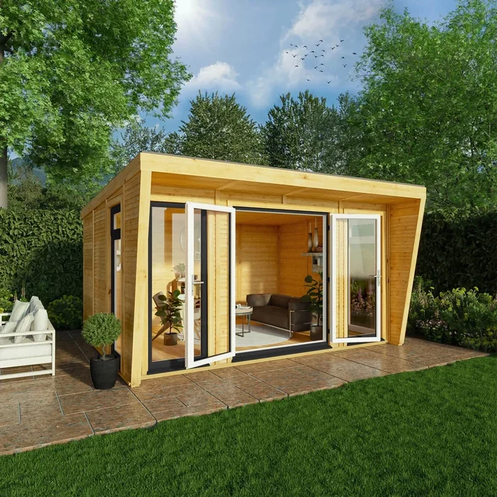 Sherwood Harlow 4M X 3M Insulated Garden Room – (Upvc Windows & Doors) – Grey