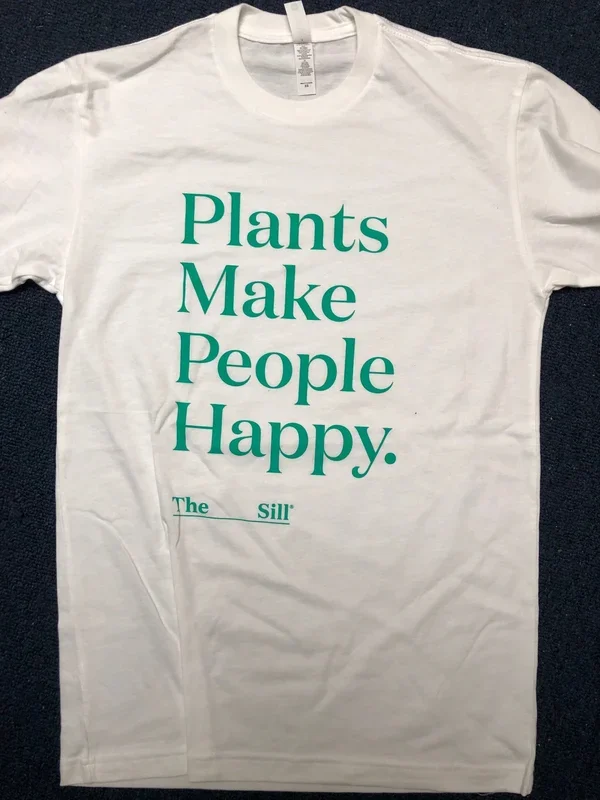 Short Sleeve T-Shirt Plants Make People Happy White Medium