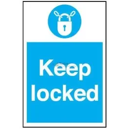 Sign 400x600mm, Keep Locked
