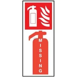 Sign 82x202mm, Fire Extinguisher Missing