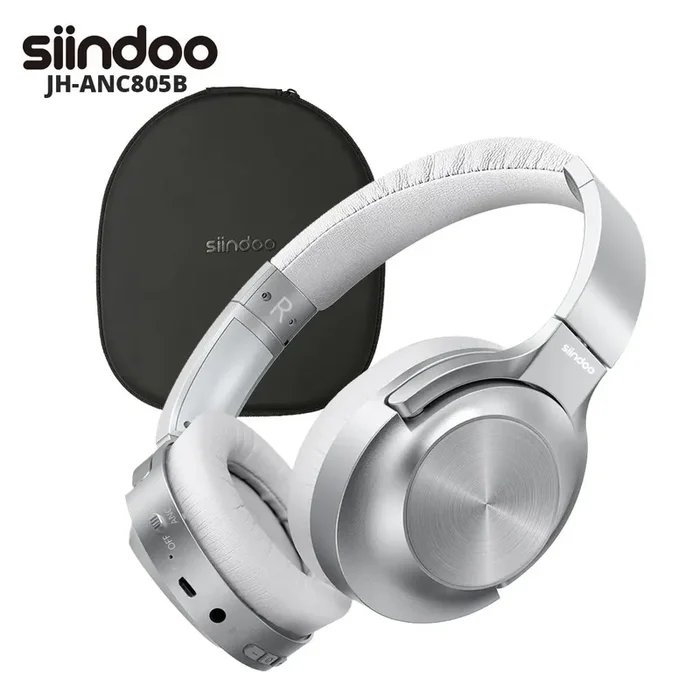 Siindoo JH-ANC805 – Wireless Bluetooth Headset with Active Noise Cancelling and Deep Bass, Over Ear Design and Mic – Ideal for Travel, Work, and TV Viewing