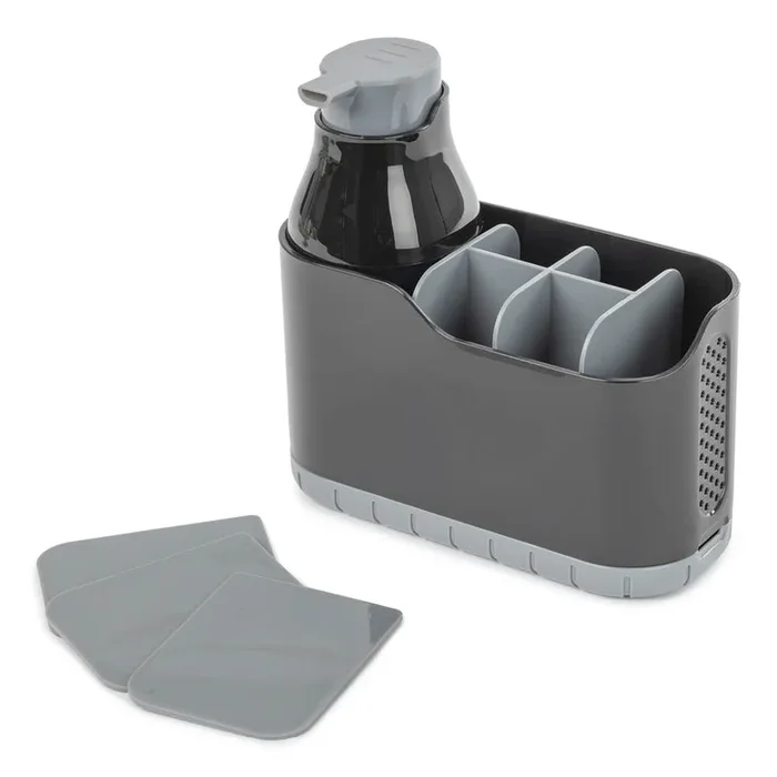 Sink Caddy with Soap Dispenser - Black