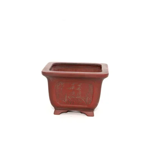 Small Square Etched Bigei Tokoname Pot – TK1041