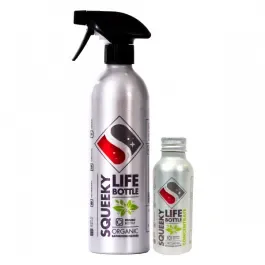 Squeeky Cleaners Vegan Organic Bathroom Cleaner – Refillable Bottle & Concentrate