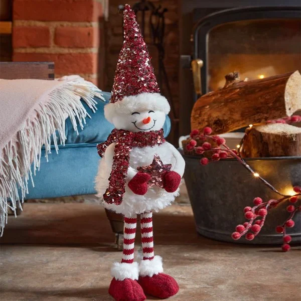 Standing SnowGirl Gonk – Sequinned Snowman – 50cm