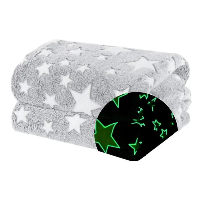 Starry Night Glow in the Dark Blanket – Grey