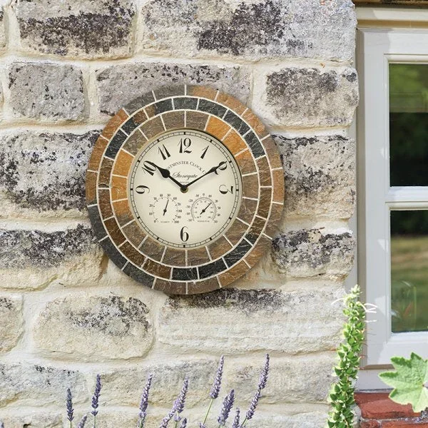 Stonegate Mosaic Wall Clock – Indoor or Outdoor