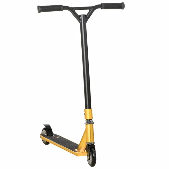 Stunt Scooter Model X500 – 360° Entry Level Trick Scooter with Lightweight Aluminum Deck, ABEC 7 Bearings – Ideal for Age 14+ Beginners, Stylish Gold Tone