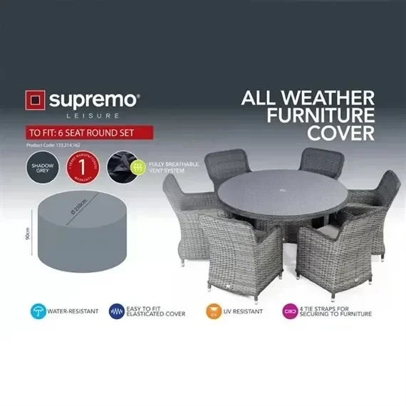 Supremo 6 Seat Round Garden Furniture Cover (123.214.162)