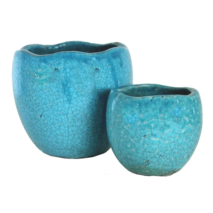 Tang Antique Egg Rustic Blue L 20x18cm