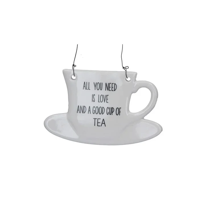 Tea Cup Shaped Ceramic Plaque -Good Cup of Tea