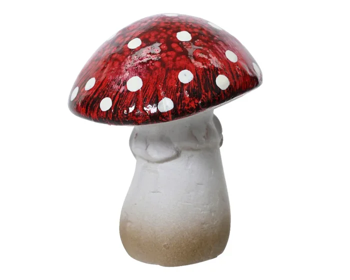 Terracotta Red Spotted Mushroom Toadstool Decoration – 8cm