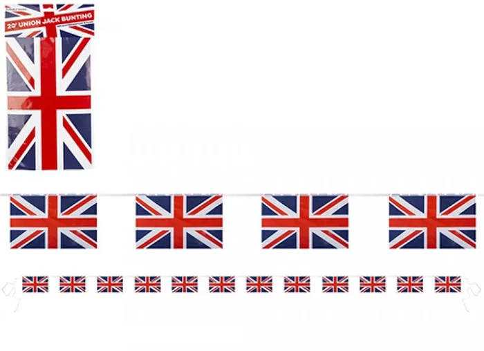Union Jack Rayon Bunting – 12 Flags