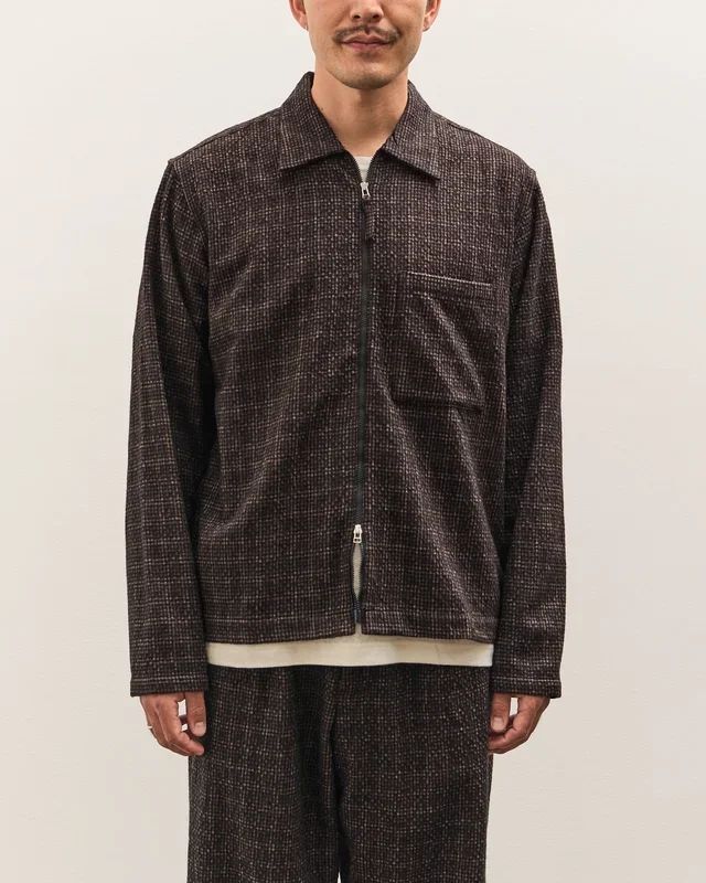 Universal Works Zip Shirt, Brown Cedar Check