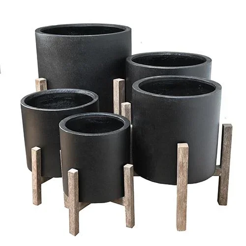 UrbanStyle Cylinder with Leg Black Stone XL 65x75cm