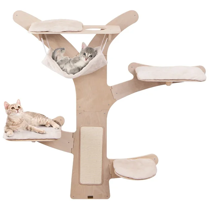 Wall-Mounted Cat Tower with Hammock-