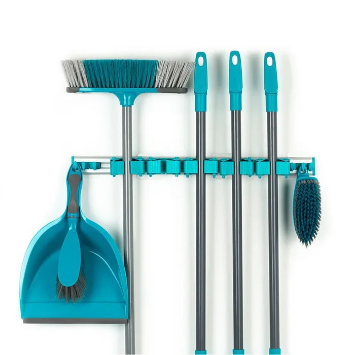 Wall Mounted Mop & Broom Holder – Turquoise