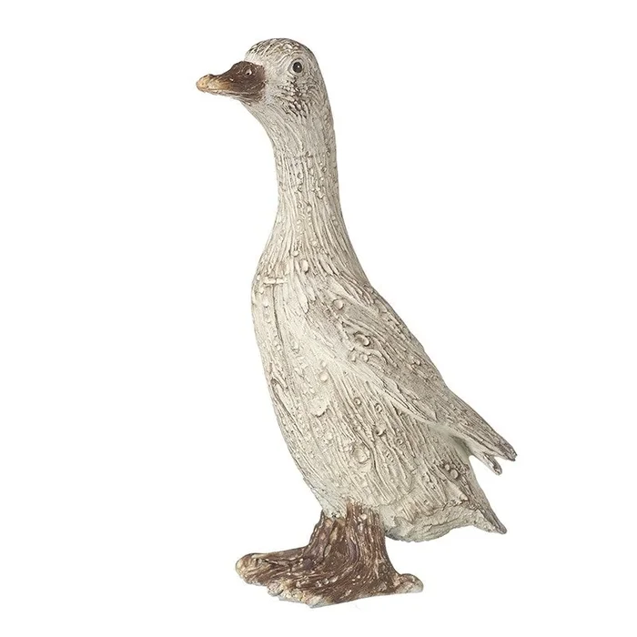 White Antique Effect Duck Decoration