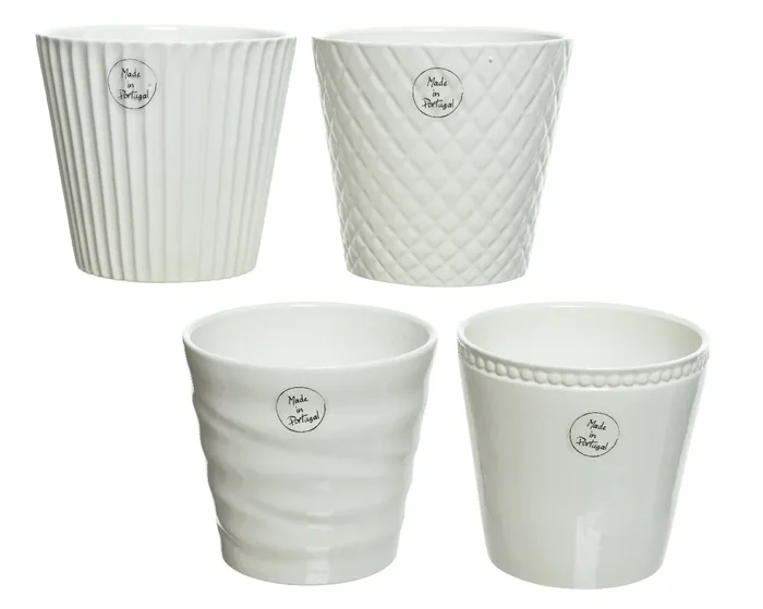 White Textured House Plant Pot