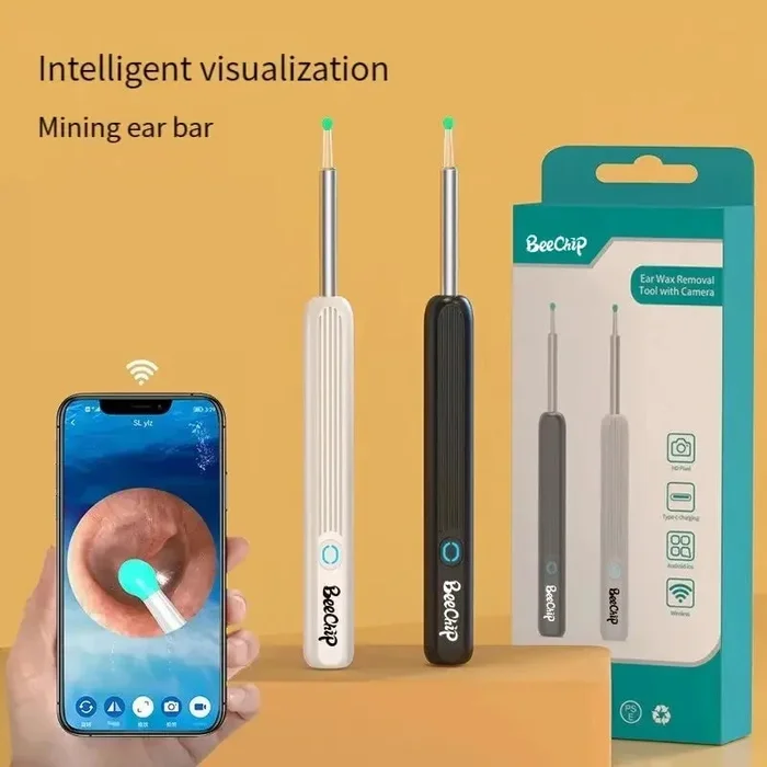 WiFi Ear Wax Camera With Pick Scoop – Wireless Otoscope Borescope with Luminous Feature for Ear Wax Cleaning and Teeth Oral Inspection – Ideal Health Care Solution for Cleaning and Inspection Needs