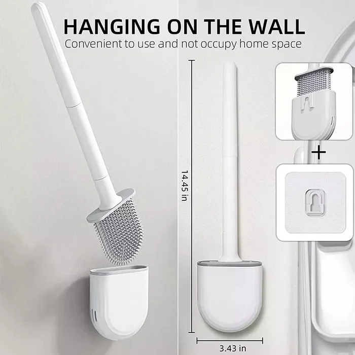 WIKHOSTAR – Wall Mounted Silicone Toilet Cleaning Brush with Flat Head Design – Ideal for Efficient Bathroom Cleaning and Hygiene Maintenance