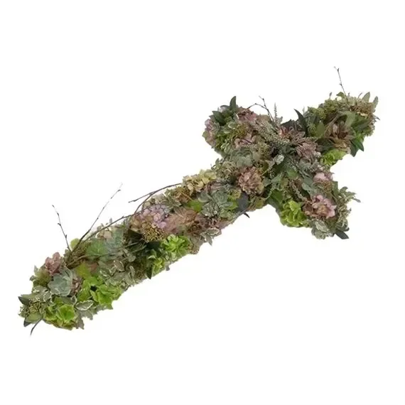 With Sympathy Flowers – Woodland Cross – 4ft