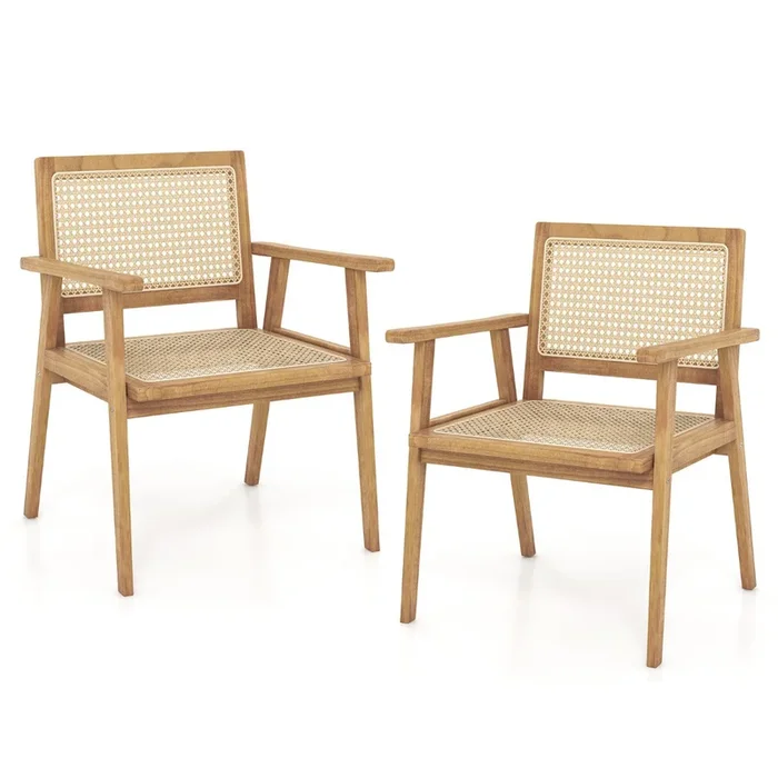 Wood Dining Chair – Comfortable, with Curved Backrest, Ideal for Backyard, Porch, Balcony – Designed for Ultimate Outdoor Relaxation