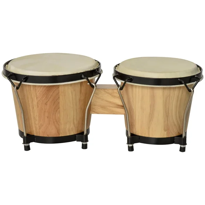 Wooden Bongo Drum Set with Sheepskin Heads – Φ7.75″ & Φ7″ Percussion Instrument Set with Tuning Wrench – Ideal for Kids and Adults Learning Rhythms