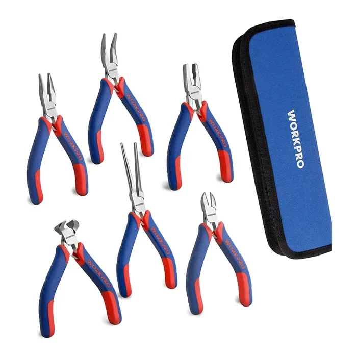 WORKPRO 6 Pcs Mini Pliers Set with Pouch