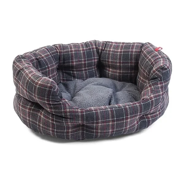 Zoon Plaid Oval Dog Bed (Small)